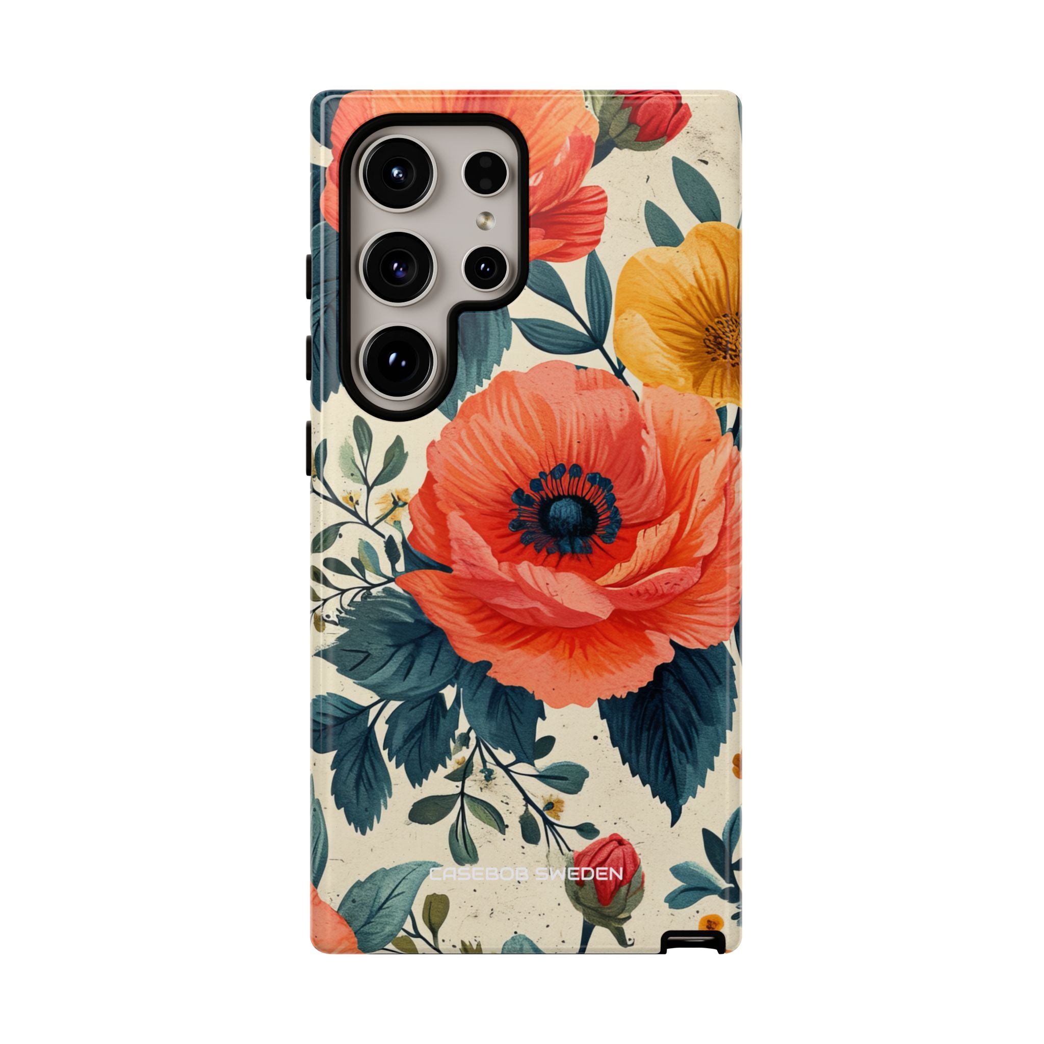 Vibrant Botanical Poppies - Tough Samsung S24 Phone Case