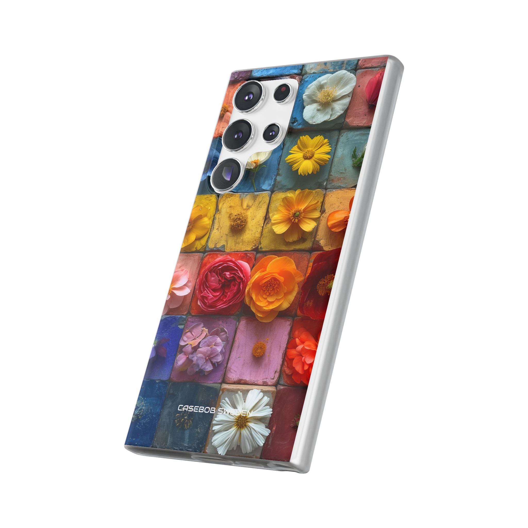 Vibrant Floral Tiles - Flexi Samsung S23 Phone Case