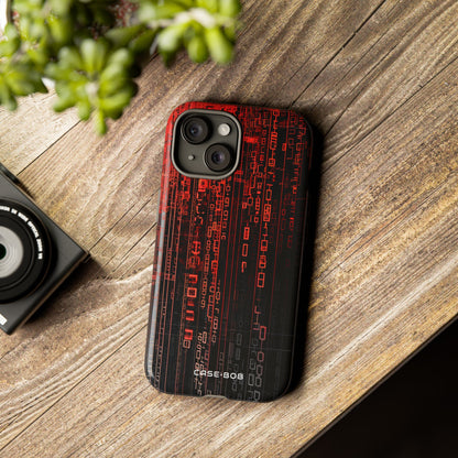 Crimson Glyphs iPhone 15 Case - Tough