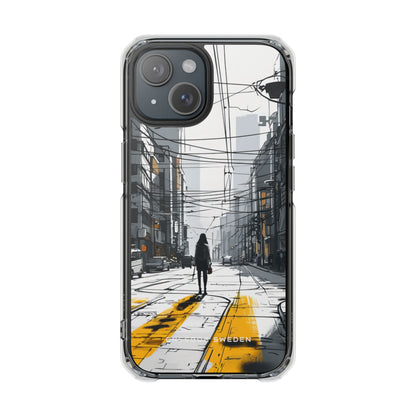 Urban Noir Streetscape iPhone 15 - Clear Impact Phone Case