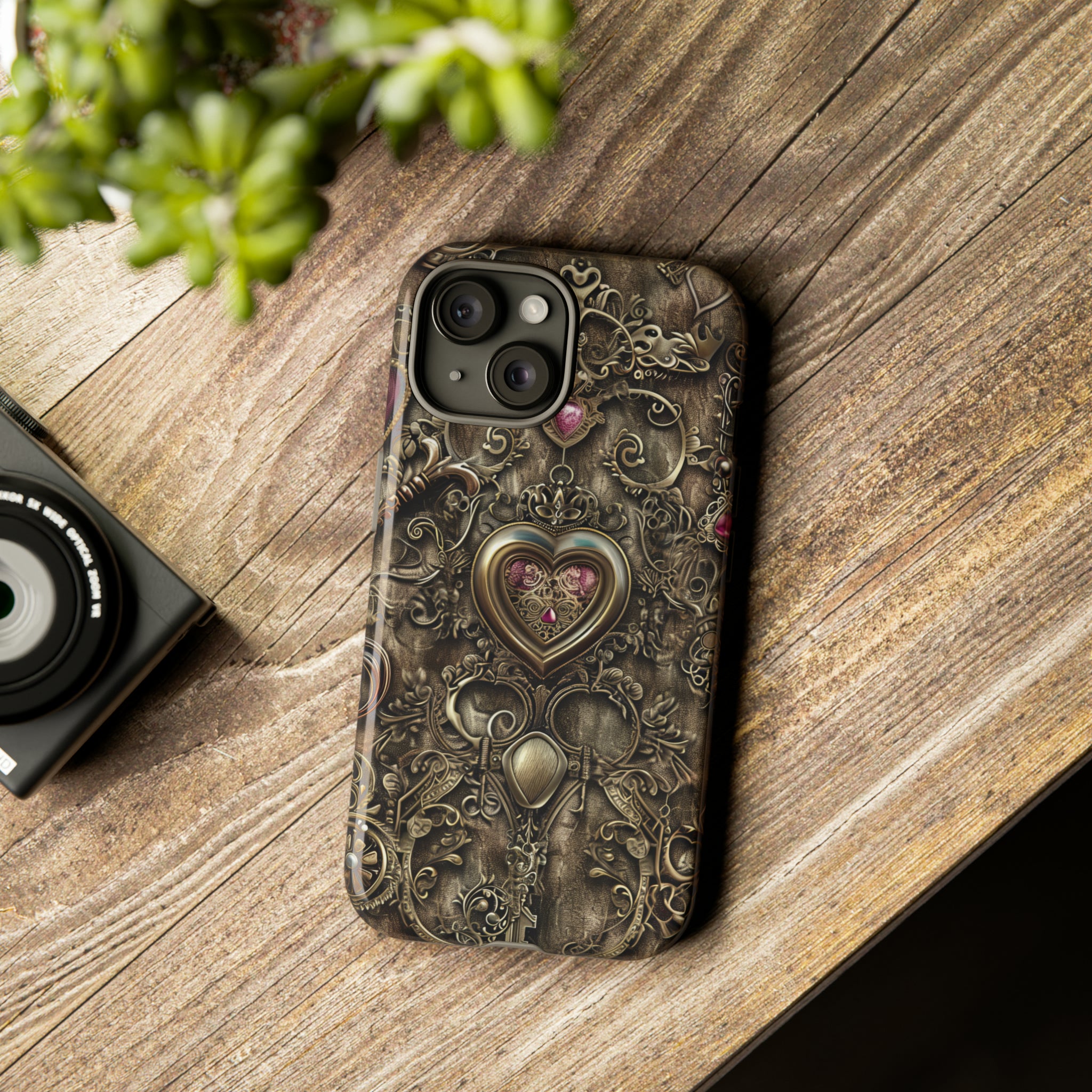 Antique Gold Lockets & Keys - Protective Phone Case