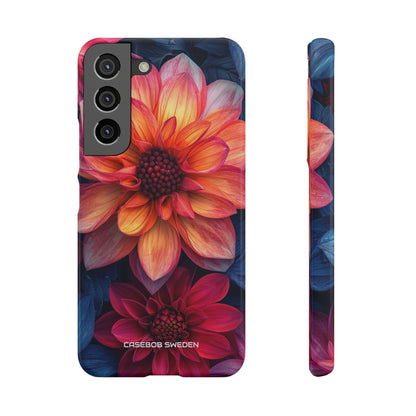 Floral Harmony Orange Blue - Slim Samsung S22 Phone Case