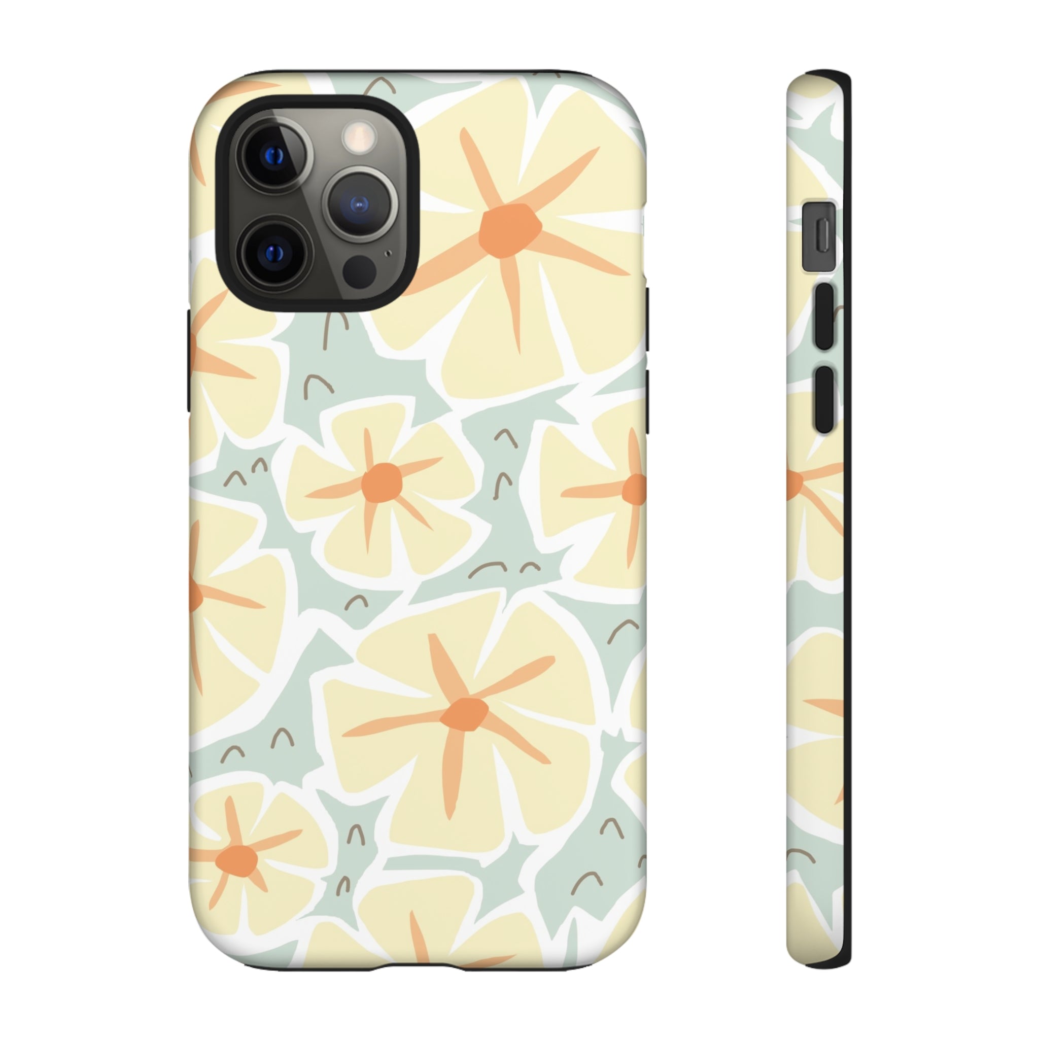 Pastel Yellow Happy Flower iPhone Case (Protective) iPhone 12 Pro Matte Phone Case