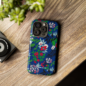 Blue Art Flowerfield - Protective Phone Case