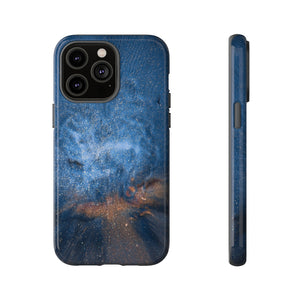 Blue Stardust Ink Art iPhone Case (Protective) iPhone 14 Pro Max Glossy Phone Case