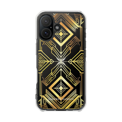 Golden Geometric Opulence iPhone 16 - Clear Impact Phone Case