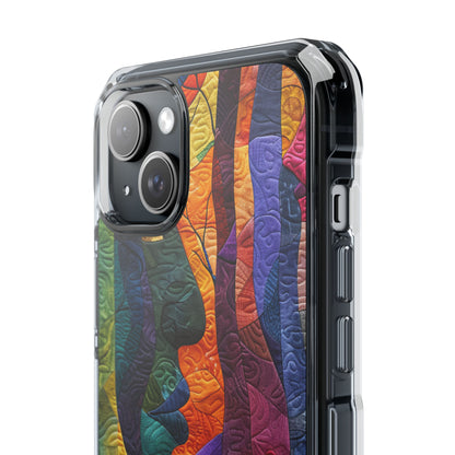 Harmonized Faces and Nature Fusion iPhone 15 - Clear Impact Phone Case