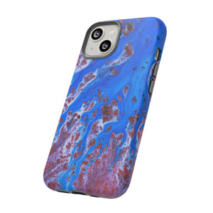 Bright Blue Ink Art iPhone Case (Protective) Phone Case