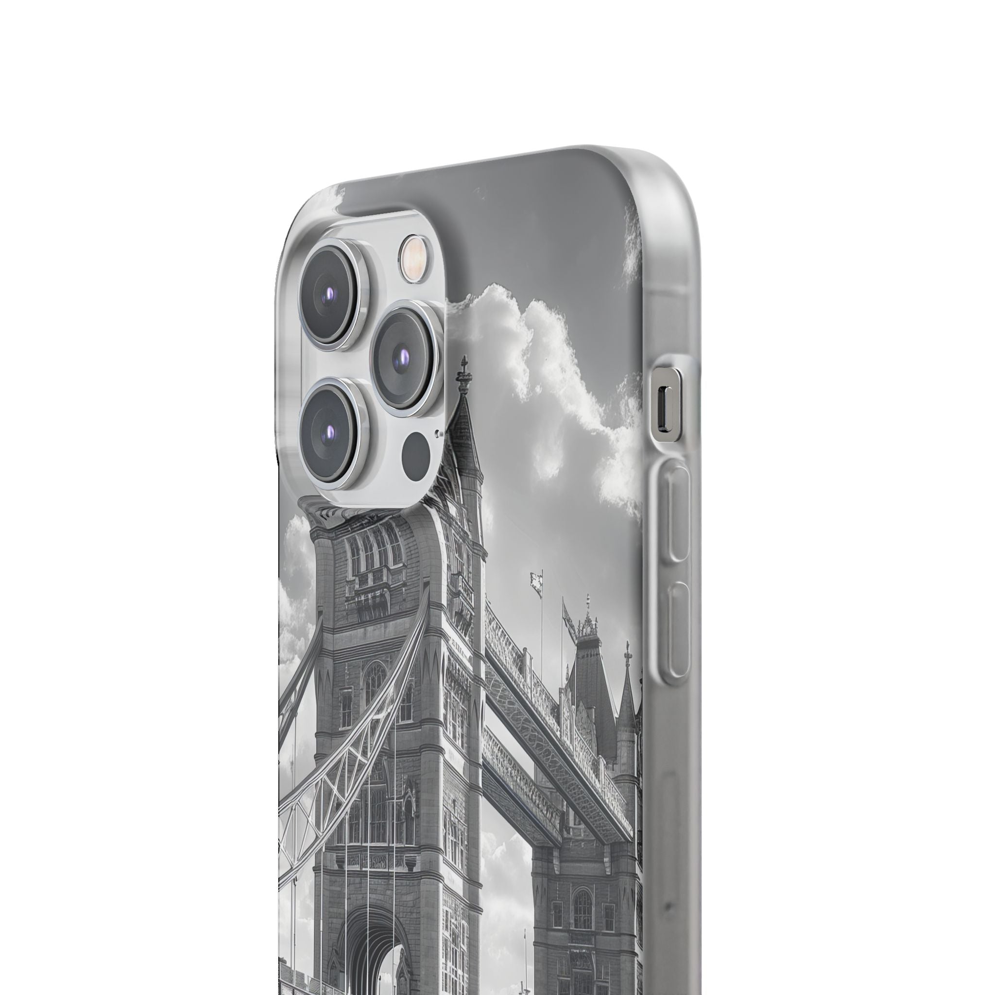 Tower Bridge Monochrome Architecture Study iPhone 14 - Flexi Phone Case