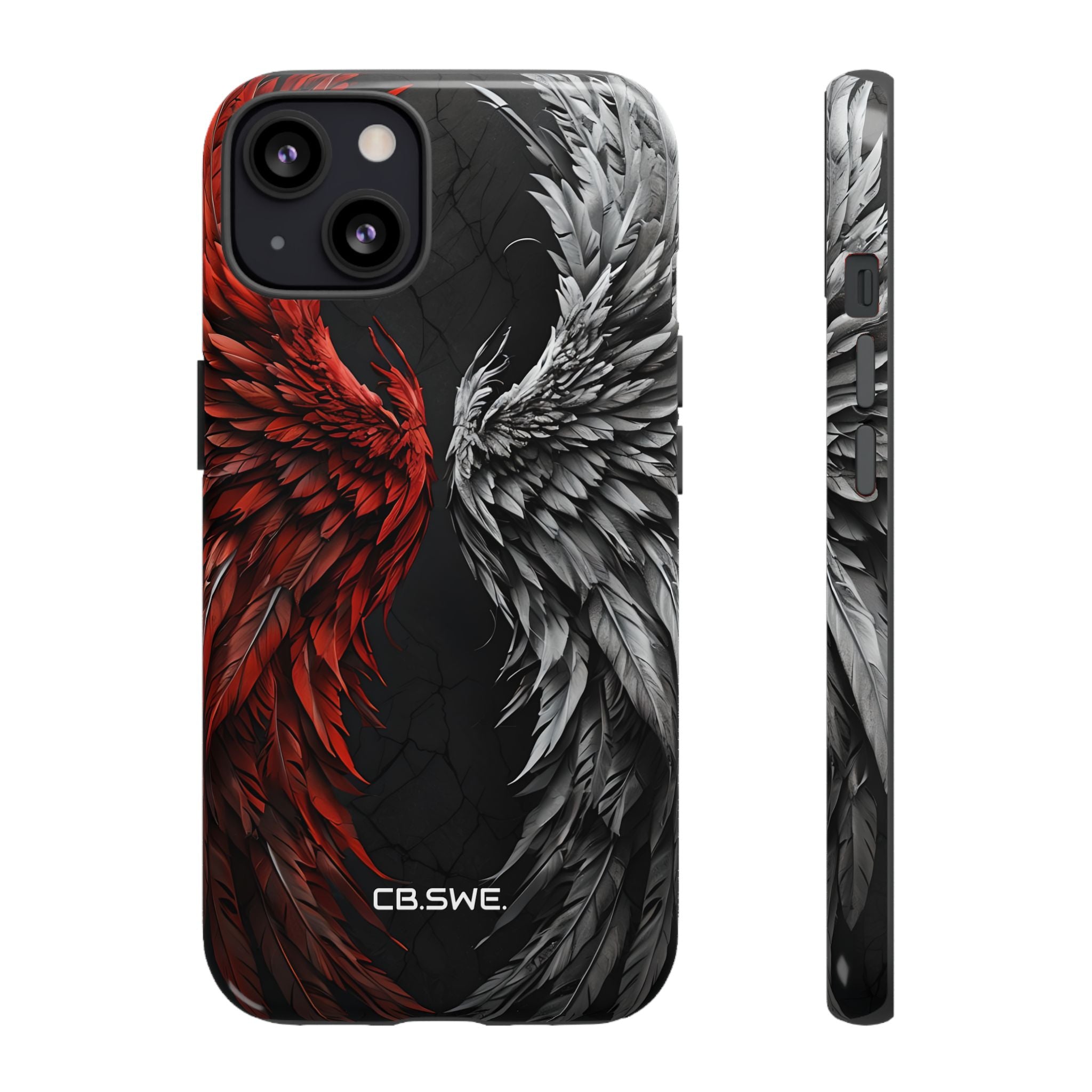 Symmetrical Red Silver Wings iPhone 13 - Tough