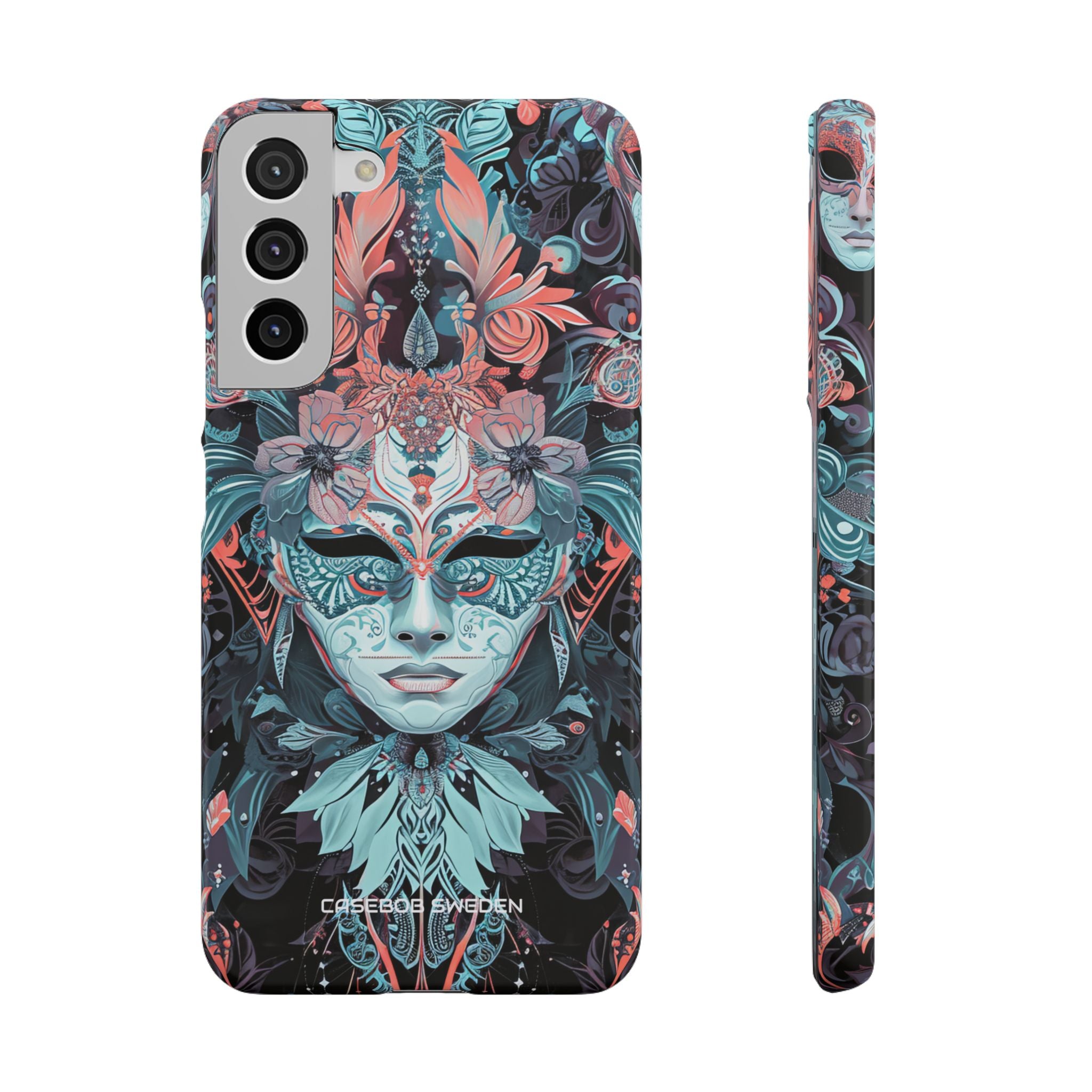 Mystic Teal Coral Mask - Slim Samsung S22 Phone Case