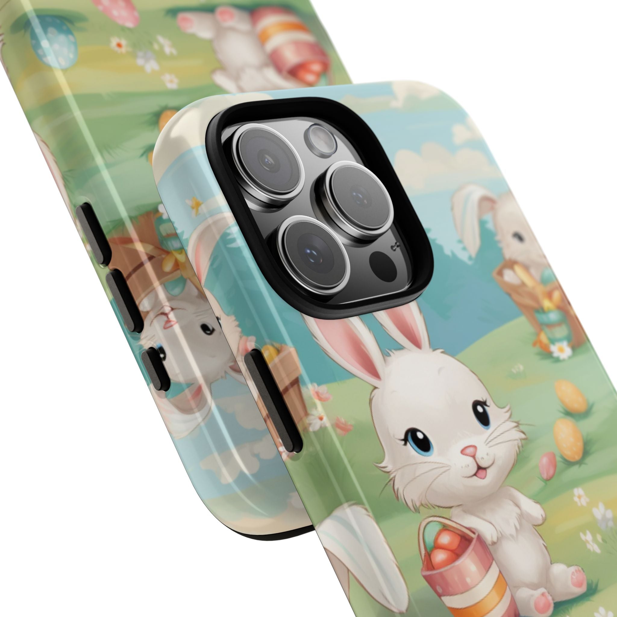 Bunnies Hunt Eggs - iPhone Case