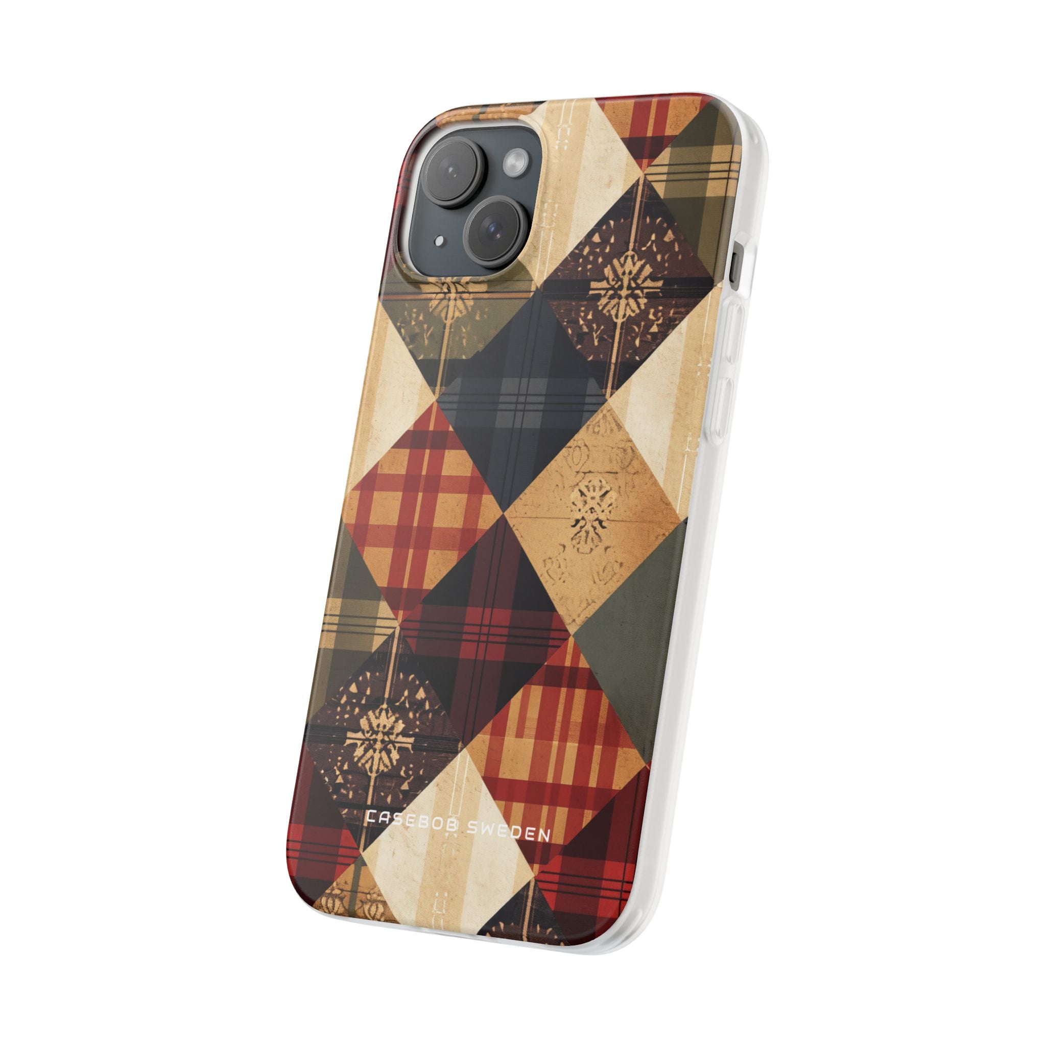 Rustic Geometric Patchwork Harmony iPhone 15 - Flexi Phone Case