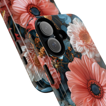 Coral Teal Blooms - Tough iPhone 16 Phone Case