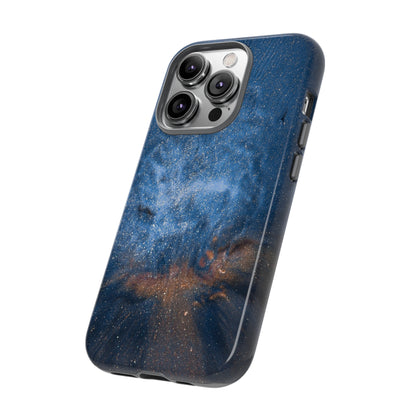 Blue Stardust Ink Art iPhone Case (Protective) Phone Case