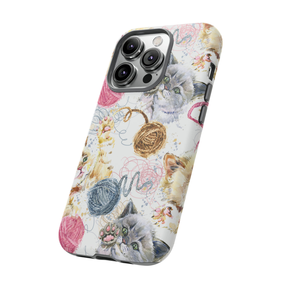 Cute Kitten Pattern - Protective Phone Case