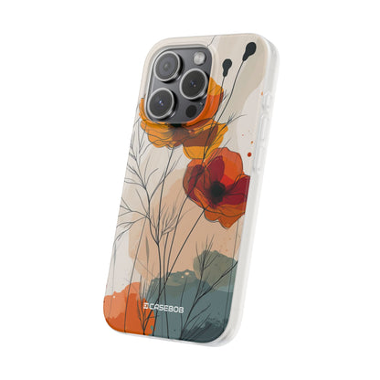 Fiery Floral Abstraction | Flexible Phone Case for iPhone