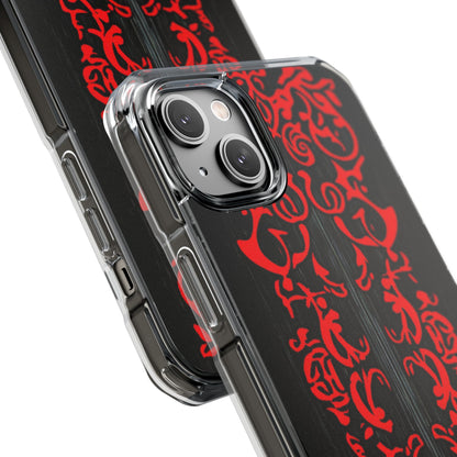 Gothic Crimson Symmetry iPhone 14 - Clear Impact Phone Case