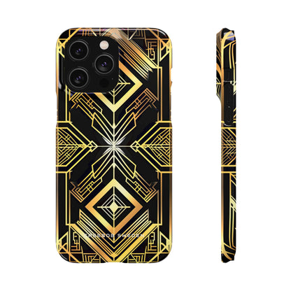 Golden Geometric Opulence iPhone 14 - Slim Phone Case