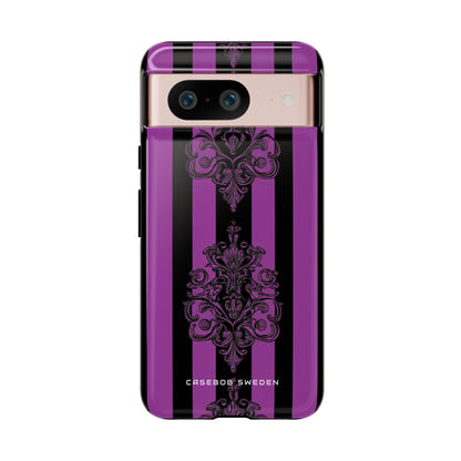 Gothic Elegance with Vertical Stripes and Ornamental Motifs Google Pixel 8 - Tough Phone Case