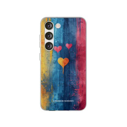 Hearts Watercolor Art - Flexi Samsung S23 Phone Case