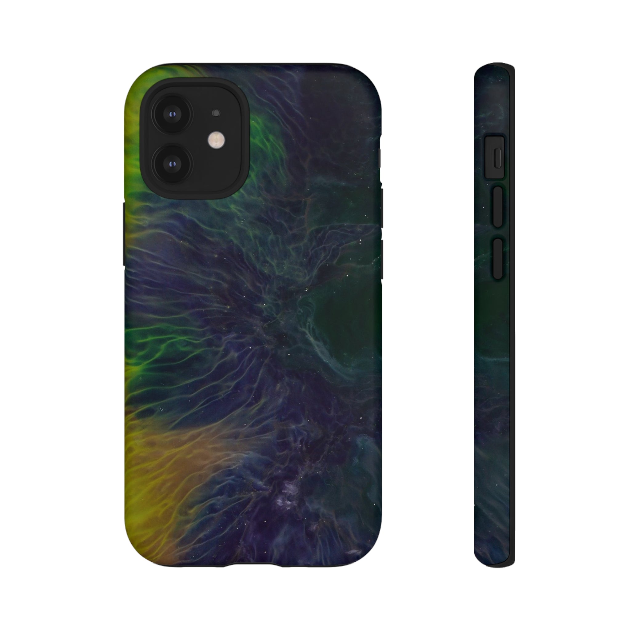 Dark Blue Ink Art iPhone Case (Protective) iPhone 12 Mini Matte Phone Case