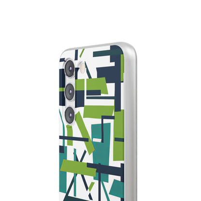 Green Geometry Glide Samsung S23 - Flexi Phone Case