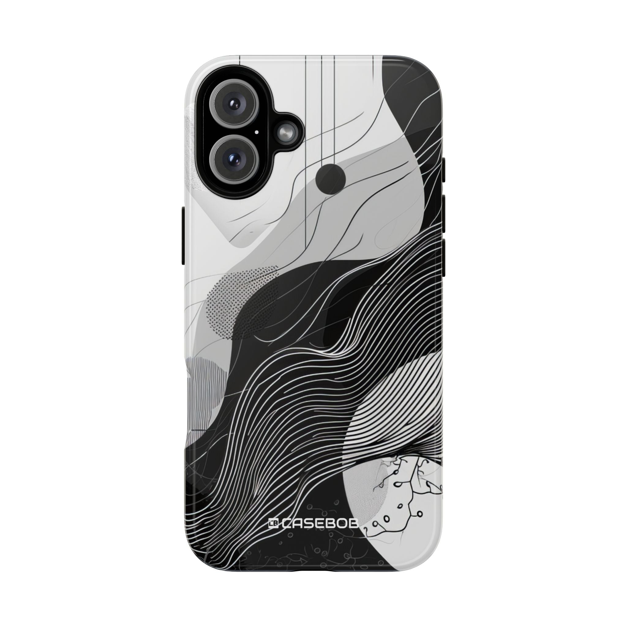 Monochrome Fluidity: Abstrakte Harmonie - für iPhone 16