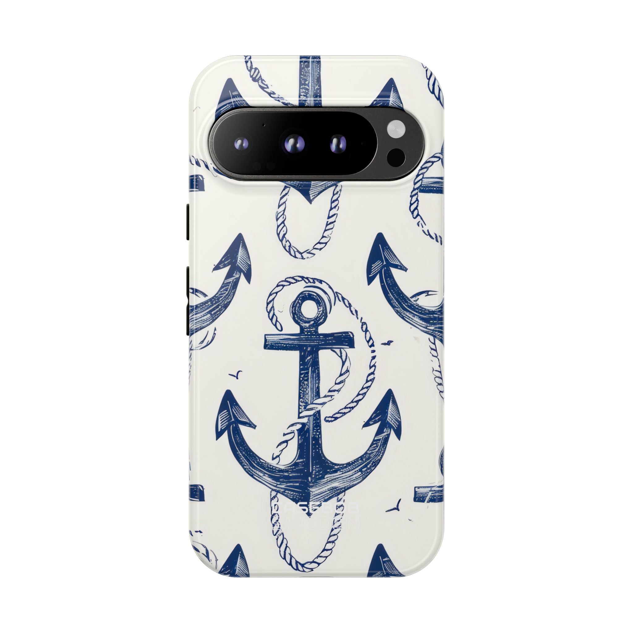 Navy Anchor Tapestry Google Pixel 9 - Tough