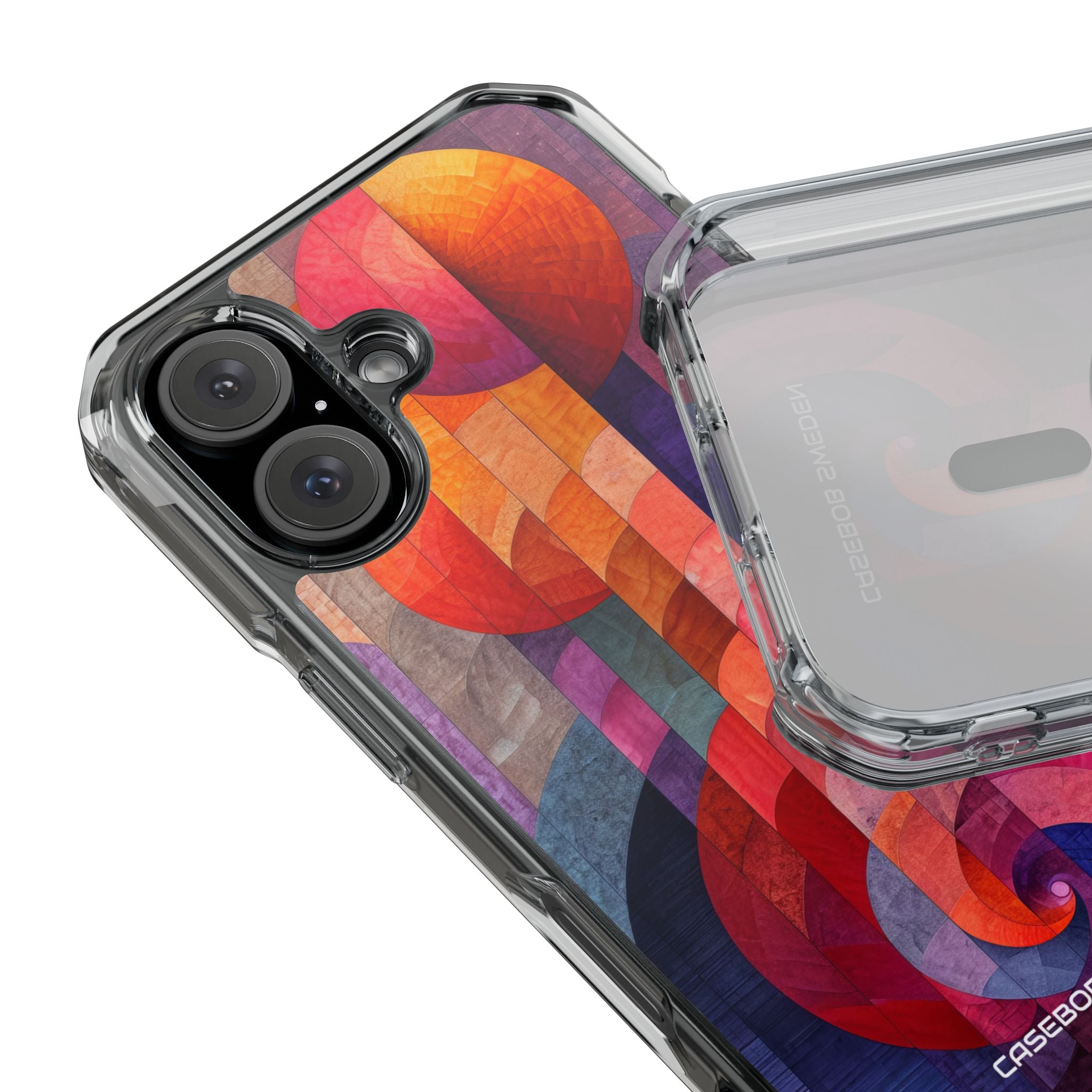 Purple Orange Abstract - Clear Impact iPhone 16 Phone Case