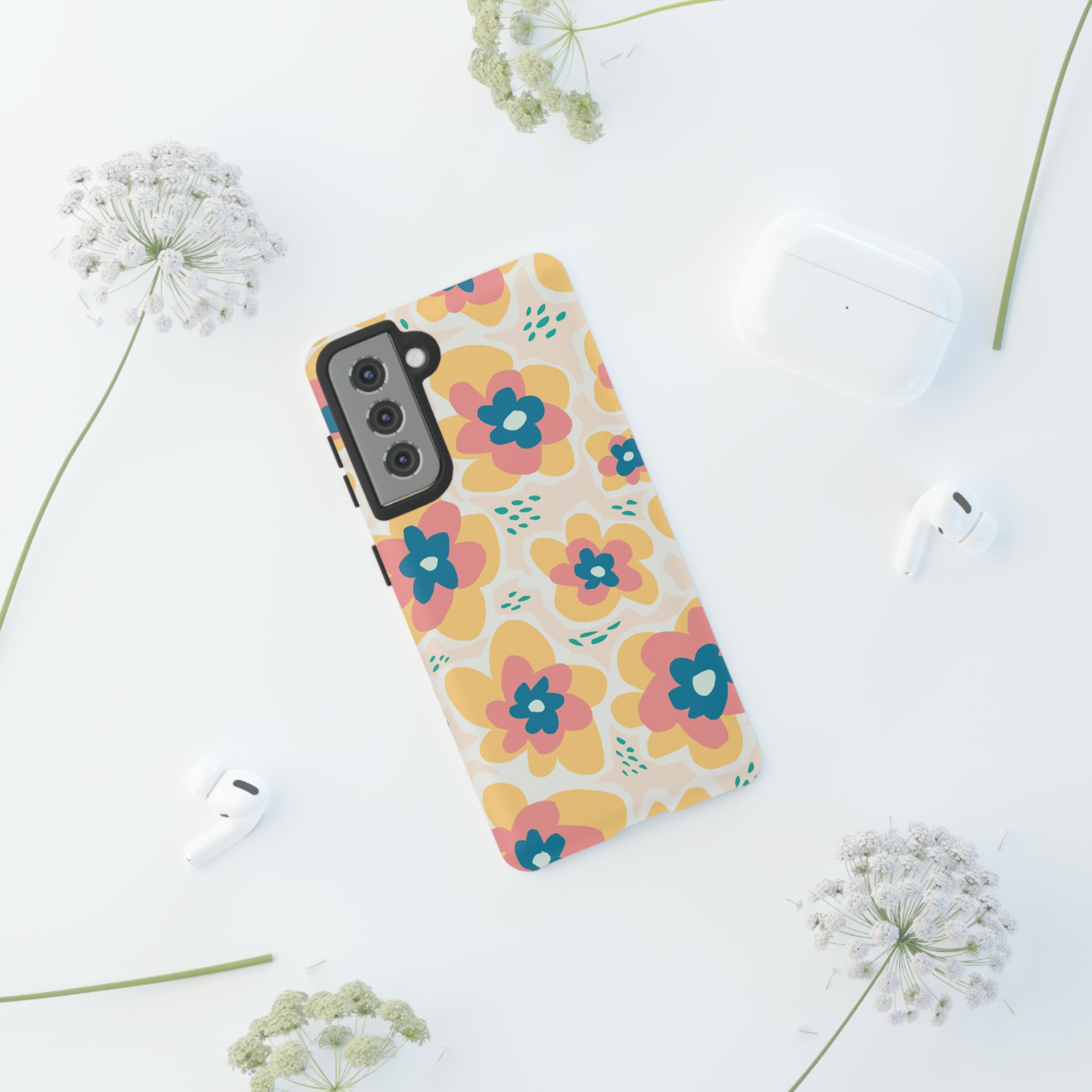 Yellow Happy Flower - Protective Phone Case