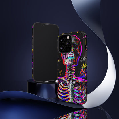 Neon Skeleton Chaos - iPhone Case