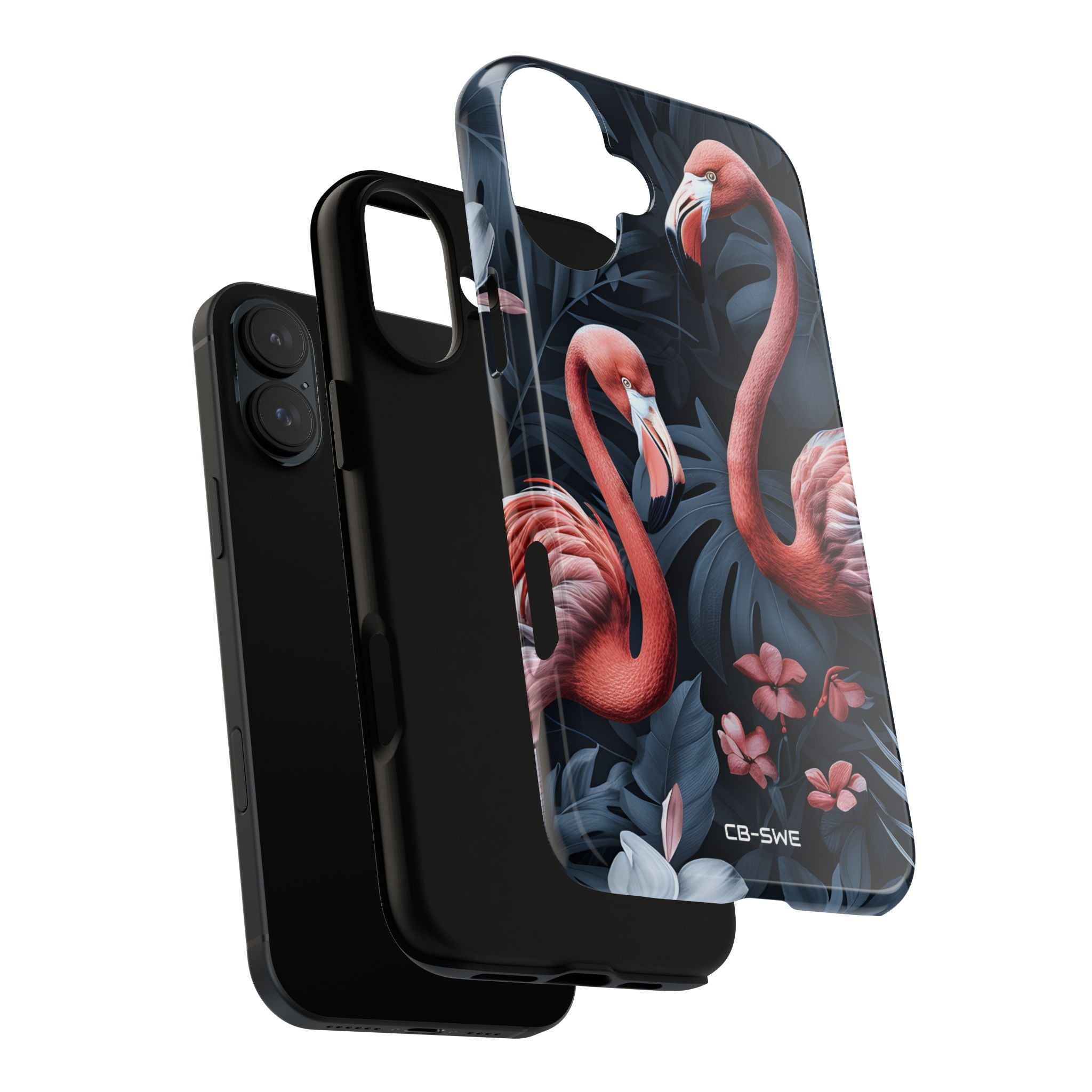 Flamingos Embrace Nature - iPhone Case