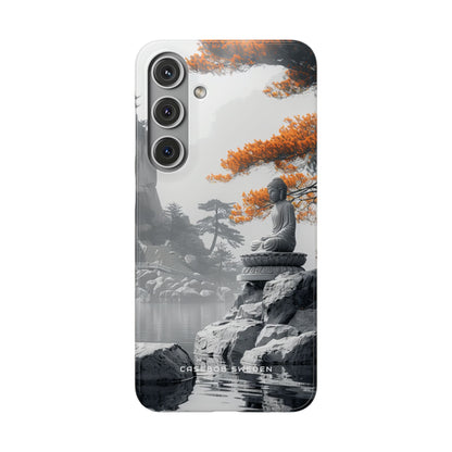 Zen Serenity: Tranquil Landscape with Buddha and Pagoda Samsung S24 - Slim Phone Case