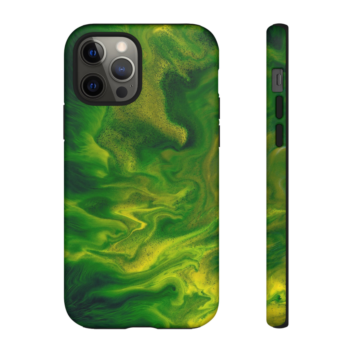 Green Smoke Ink Art iPhone Case (Protective) iPhone 12 Pro Matte Phone Case