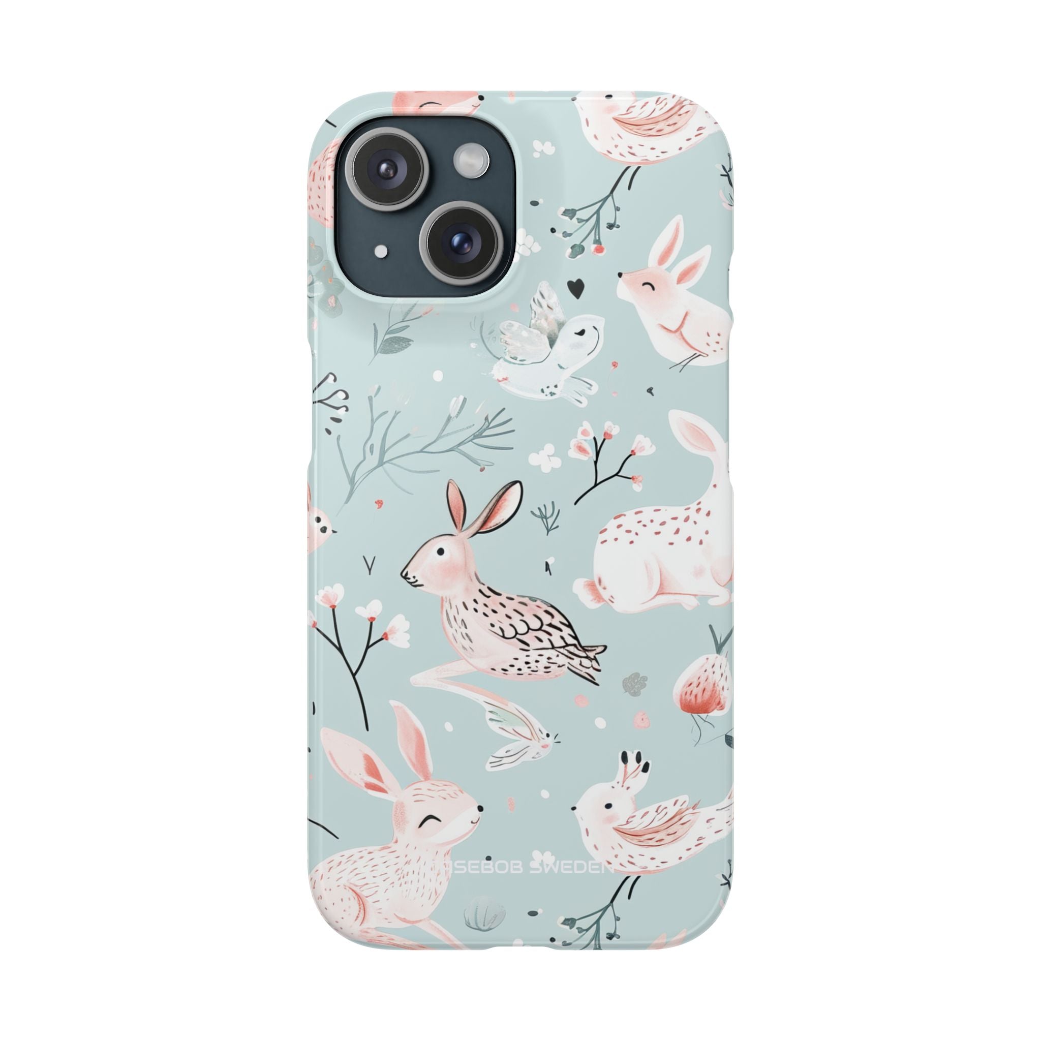 Whimsical Bunny Blossom - Slim iPhone 15 Phone Case