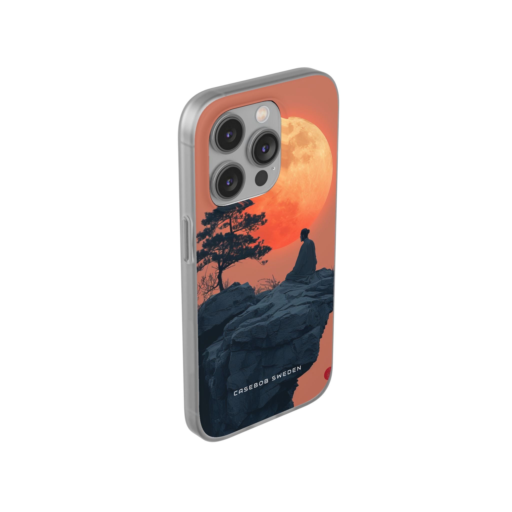 Zen Tranquility Under a Red Moon iPhone 14 - Flexi Phone Case