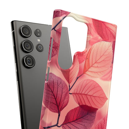 Elegant Pink Leaves Samsung S23 - Slim Phone Case