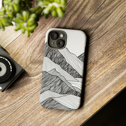 Abstract Mountain Line Art - Protective Phone Case