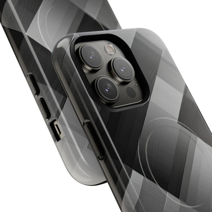 Grayscale Geometric Layers iPhone 14 - Tough+