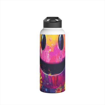 Smiley Bloom Drip - Stainless Steel Water Bottle