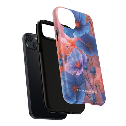 Harmonious Blooming Blues and Pinks iPhone 14 | Tough+ Phone Case