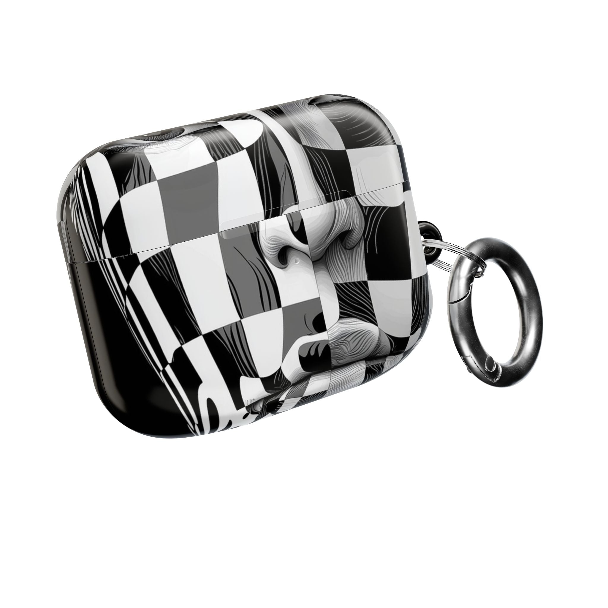 Mirrored Checkerboard Face - AirPods Case