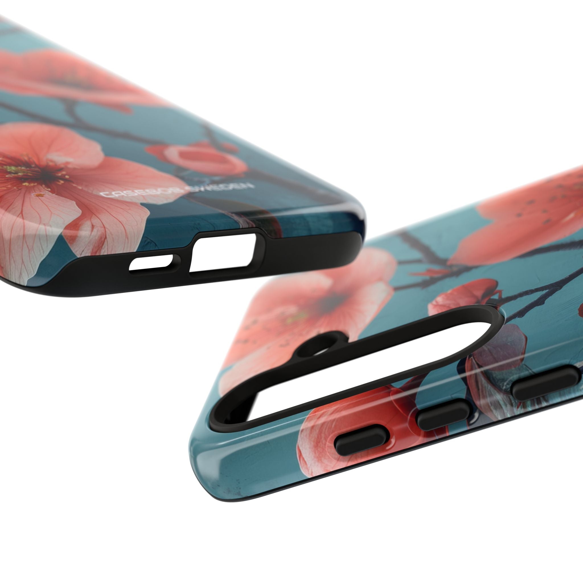 Teal Coral Blossom - Tough Samsung S24 Phone Case