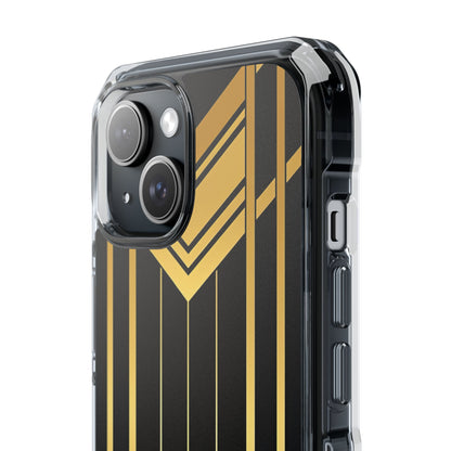 "Golden Art Deco Symmetry in Geometric Elegance" iPhone 15 - Clear Impact Phone Case