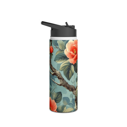 Pink Camellia - Stainless Steel Water Bottle