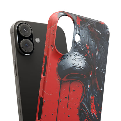 Textured Crimson Bloom iPhone 16 - Slim Phone Case