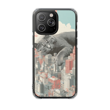 Cat Rests Over City iPhone Case - Impact