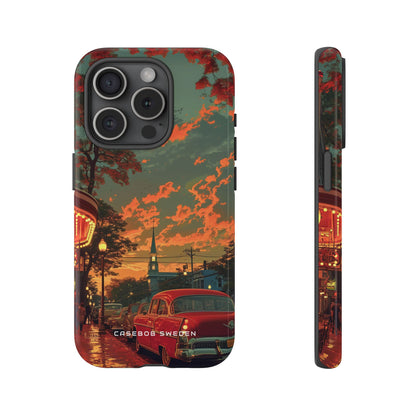 Mid-Century Nostalgia Streetscape iPhone 15 - Tough Phone Case