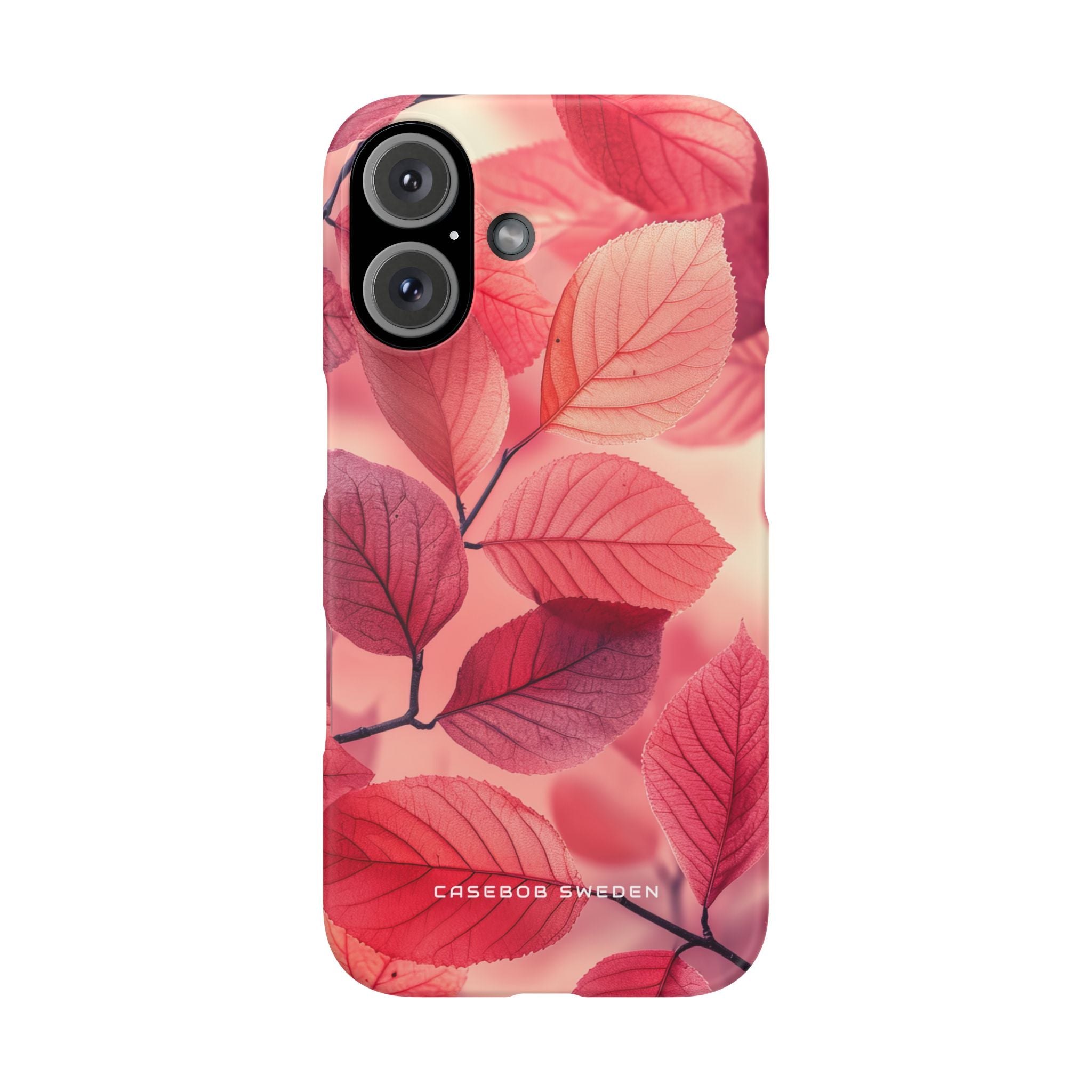 Elegant Pink Leaves iPhone 16 - Slim Phone Case